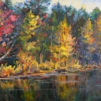 Morning Glow on Cache Lake by Lucy Manley