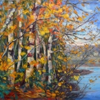 Birches at Hall's Lake by Lucy Manley