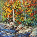 Fall on Kosh Long Lake by Lucy Manley