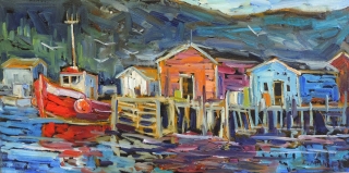 Docked – End of Day, Petty Harbour by lucy Manley