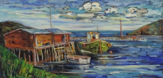 At Anchor, Petty Harbour by Lucy Manley
