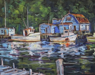 Morning Dockage, Petty Harbour by Lucy Manley