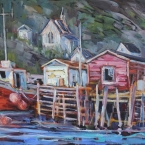 Moored for the Day, Petty Harbour by Lucy Manley