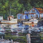 Morning Dockage, Petty Harbour by Lucy Manley