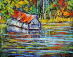 Old Boat House Omemee by Lucy Manley - 11 x 14