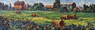 Late Summer Hay Bales, Fowlers Corners by Lucy Manley
