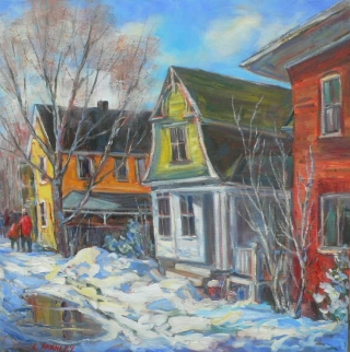 Snow Puddle on Main, Warkworth by Lucy Manley