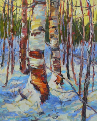 Birch Trunks by Lucy Manley