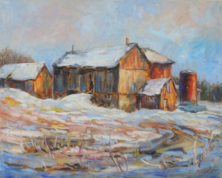 Sunset Glow on Settler’s Line, Keene by Lucy Manley