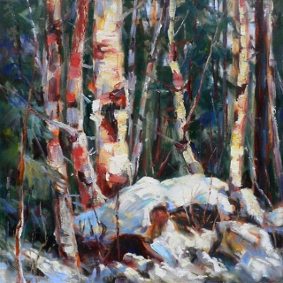 Birch Clump by Lucy Manley