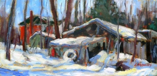 Snowbound Sheds by Lucy Manley