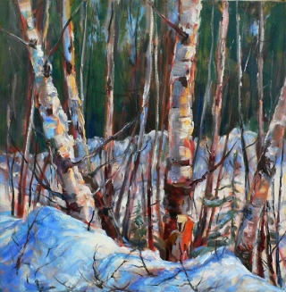 Sunlit Birches by Lucy Manley