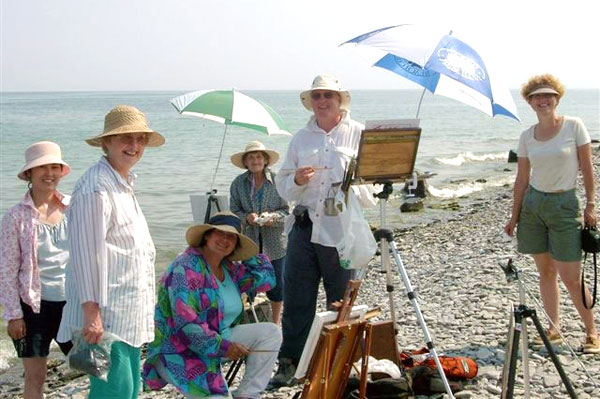 Painting on location at Amherst Island for Loyalist Summer Arts